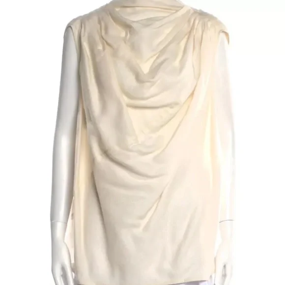 Rick Owens Cowl Neck Sleeveless Tunic Mastodon Collection Cream/ Vanilla It40 - Picture 4 of 6